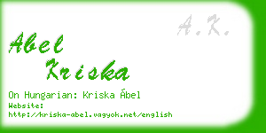 abel kriska business card